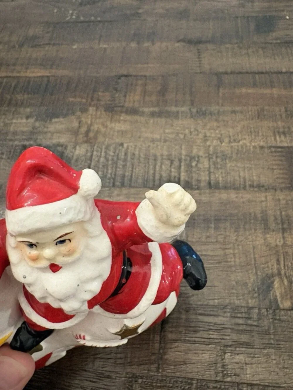 Vintage Ceramic Christmas Boot Santa Gifts 1940’s Decor Vase